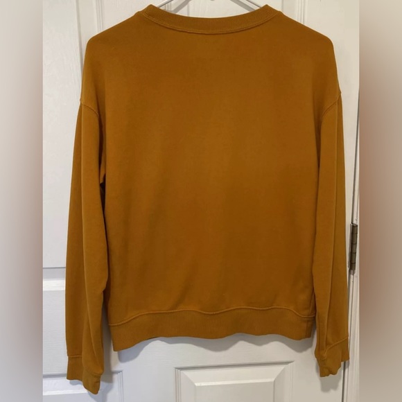 H&M Disney Mikey Mouse Mustard Crewneck Long Slev. Sz Med Sweat Shirt Style EUC - Picture 2 of 4